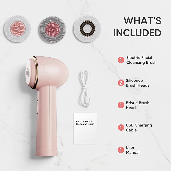 Double Directional Rotating Teenage Cleansing Brush, deep Pore Cleaning Rechargeable Waterproof Cleansing Brush, Trendy Stuff Christmas Gifts/Stocking Stuffer