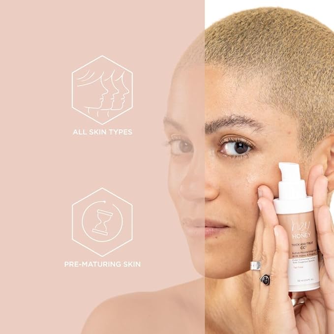 Hey Honey Trick and Treat CC² Cream SPF 46 | Active Moisturizing Color Correcting Cream with Honey & Propolis | Best Cover For Rosacea, Skin Redness & Mature Skin | Cruelty-Free | 1 oz (Light Tone)