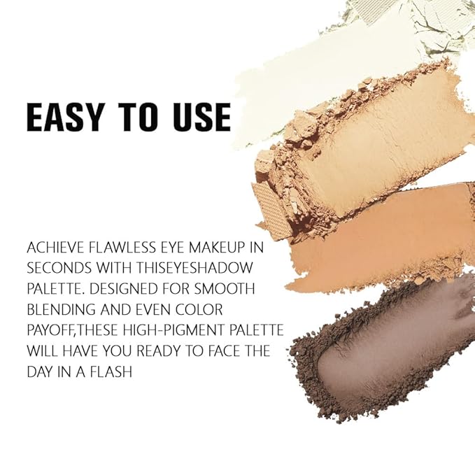 Kaely Powder Eyeshadow Quad, Light-Medium Matte Eyeshadow Palette Makeup, Neutral Eye Shadow Palette for Older Women Pigmented Waterproof, sombras para ojos, Blendable, Cruelty-free, 16