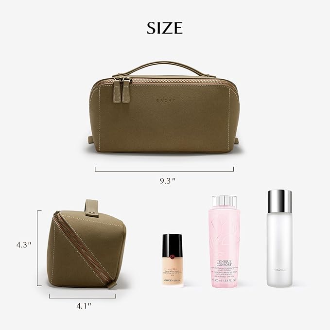 EACHY Travel Makeup Bag,Large Capacity Cosmetic Bags for Women,Waterproof Portable Pouch Open Flat Toiletry Bag Pattern Makeup Bag