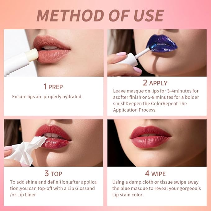 Matte Lip Stain Wipe Off Masque - Peel Off Lip Stain Tattoo, All Day Peel Off Lip Tint,Long Lasting Lip Mask,Waterproof Transfer-proof Lip Liner Peel Off Lip Gloss,Stay Lip Makeup 07#