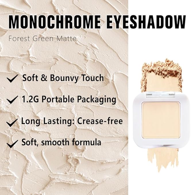 Kaely Single Eyeshadow Makeup, Vanilla Nude Beige Neutral Powder Matte Eye Shadow for Older Women, Monochrome Eye Shadow Palette Pigmented Waterproof, sombras para ojos, Lightweight Blendable, 17