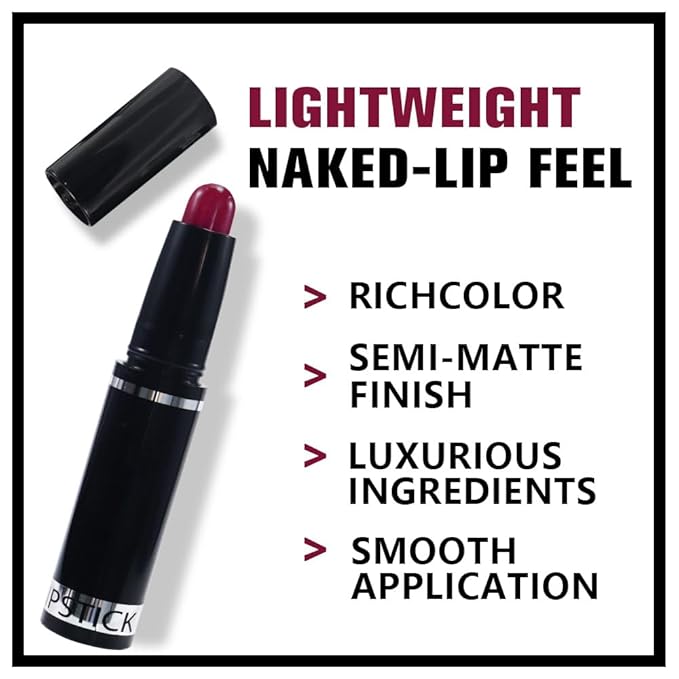 Purple Red Matte Lipstick Crayon Pencil Set,Velvet Lip Stick for Women 24 Hour Long Lasting Waterproof Lip Liner,Magic Lipstick 24 Hours Original Lip Liner Makeup Stain Long Lasting Waterproof