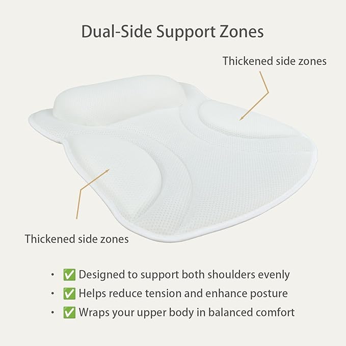 Bath Pillows for Tub, Upgraded 2025 Bathtub Pillow for Head, Neck & Back, Extra Thick Double-Ring Support, Quick-Dry Fabric, Non-Slip Spa Cushion, Ideal Gift