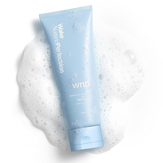 WNP Hyaluronic Acid Ultra-Hydrating Gentle Face Cleanser 50% Amino Acid, 4D Hyaluronic Acid, Ceramide & Centella Asiatica Gentle Daily Facial Wash for Dry & Sensitive Skin Vegan SkinCare