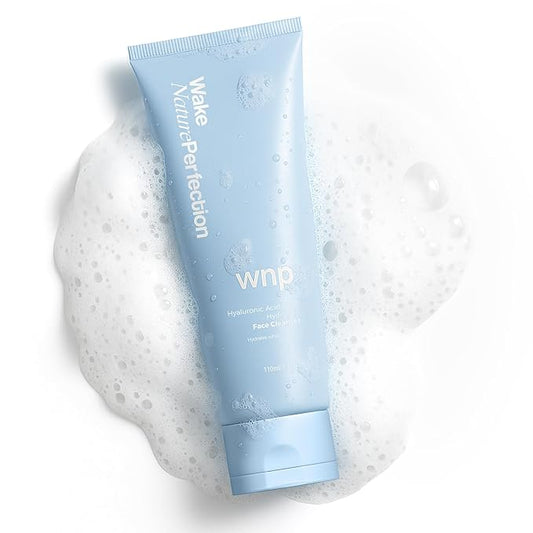 WNP Hyaluronic Acid Ultra-Hydrating Gentle Face Cleanser 50% Amino Acid, 4D Hyaluronic Acid, Ceramide & Centella Asiatica Gentle Daily Facial Wash for Dry & Sensitive Skin Vegan SkinCare