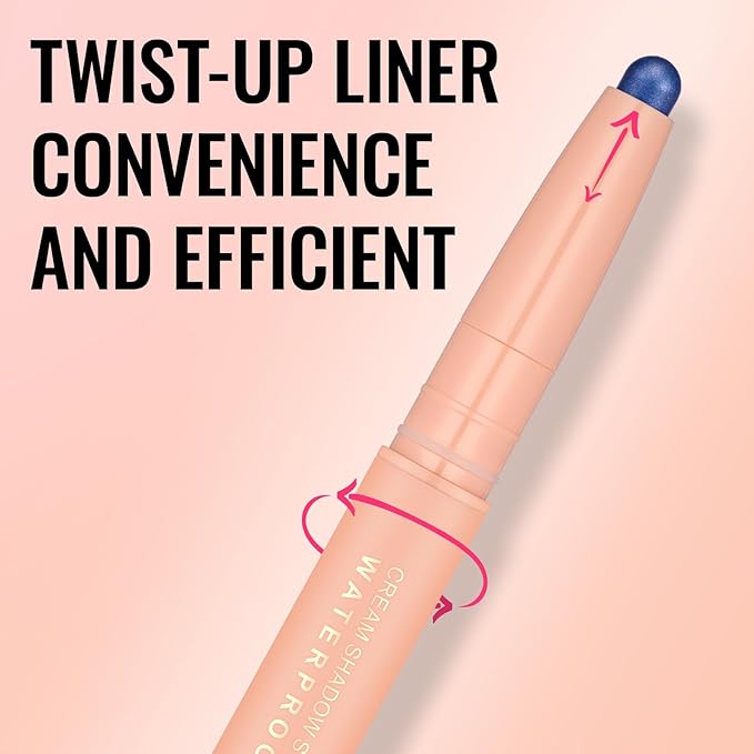 Oulac Waterproof Eye Shadow Stick Smooth and Long Lasting, Shimmering Glitter Finish, Blendable Eyes Makeup, Vegan & Cruelty-Free 1.25g, 19 Seafoam