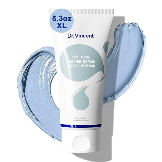 Dr.Vincent Brightened Clay Mask for Face, Deep Cleansing Kaolin Clay Masks for Blackheads and Pores, Soothing Mud Mask with Niacinamide for Dark Spots, Dull Skin, All Skin Types（5.3 oz）
