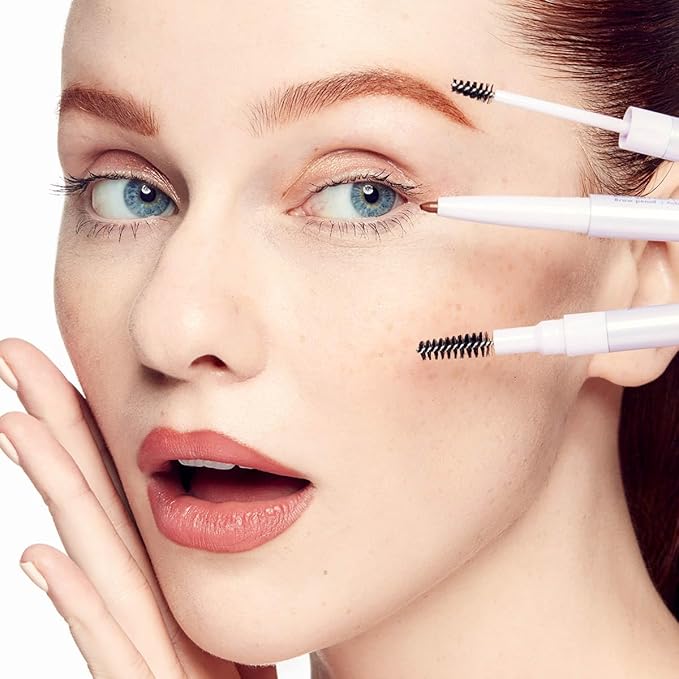 3-in-1 Brow Pencil Subtl Staks- Vegan, Smudge-Proof, with Spoolie Brush and Clear Gel - Best Eyebrow Pencil for Fluffing, Filling, and Setting Brows, Auburn