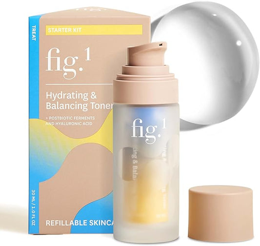 Fig.1 Hydrating & Balancing Toner for Face – Hydrating face Toner for Women, Glowing & Vegan Skincare with Hyaluronic Acid – for Sensitive, Dry, Oily Skin – Refillable & Clinically Proven 30ml