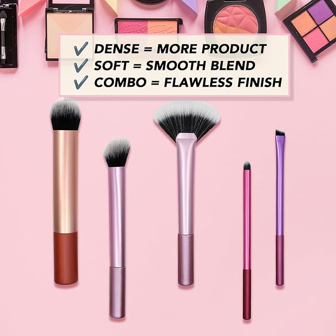 Earth & I 5 Makeup Brush Set, Makeup Brush Set for Eyeshadow, Cosmetic Brushes, Eyeshadow Brushes, Foundation Applicators, Make Up Applicators