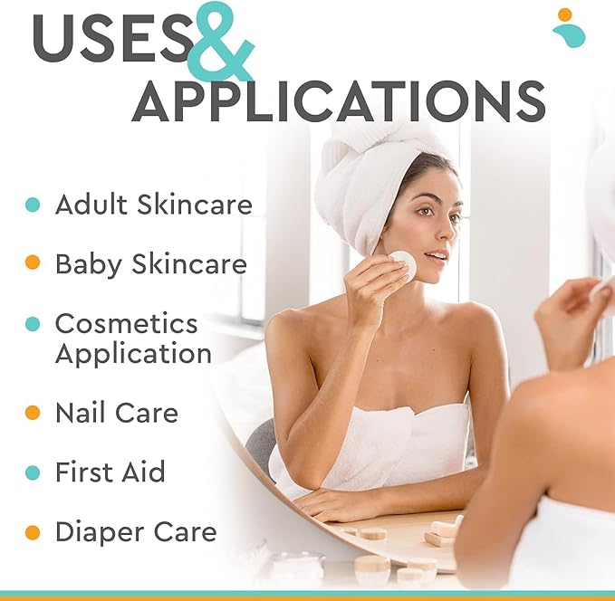 NOLEO Organic Cotton Pads, XL Extra-Large Pressed & Lint-Free Rounds, 3.54" × 4.33", Biodegradable & Compostable, 80-Count – Diaper Care & Makeup Remover