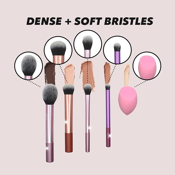 Earth & I 5 Makeup Brush Set for Eyeshadow, Makeup Sponges, Cosmetic Brushes, Beauty Sponge, Eyeshadow Brushes, Foundation Applicators, Make Up Applicators