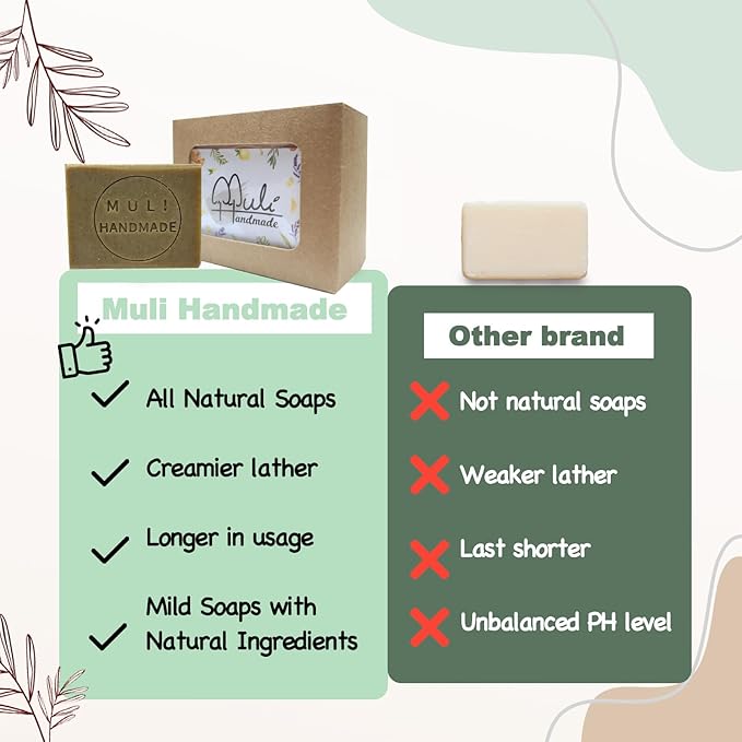 Natural Handemade Bar Soap for Men and Women with Essential oils, Scented Bar Soaps for Bath, Fragrance Regular Use Gift Set (Pack of 1) Artemisia Argy