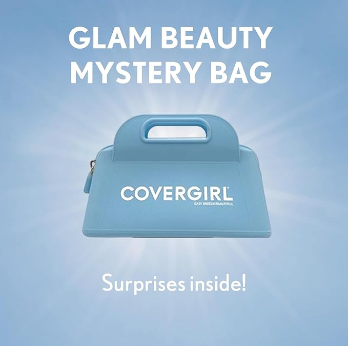 CoverGirl Glam Beauty Mystery Bag, Stocking Stuffer Gifts, Exclusive CoverGirl Makeup Bag, 4 Full Size Products