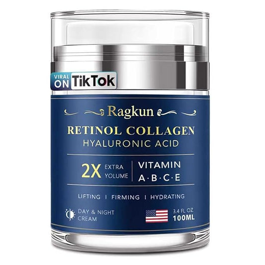 Retinol Cream for Face, Collagen Neck Creams for Tightening and Firming, Anti Aging Day & Night Facial Moisturizer for Women & Men, Instant Face Lift Wrinkle Cream 3.4 fl. oz.