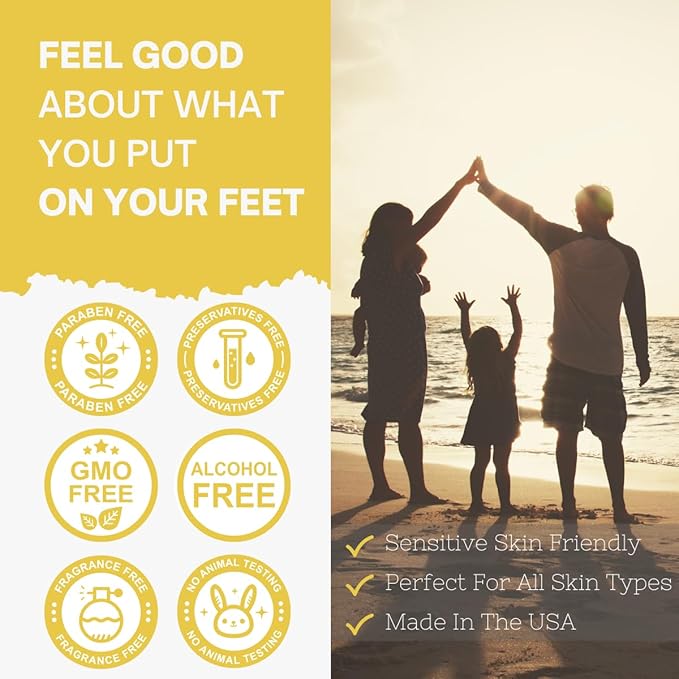 Yellow Bird Natural Tea Tree Foot Cream & Organic Foot Balm for Dry, Cracked Feet & Heels – Peppermint Moisturizer for Athlete’s Foot Relief and Intensive Callus Repair Treatment Salve – Made in USA