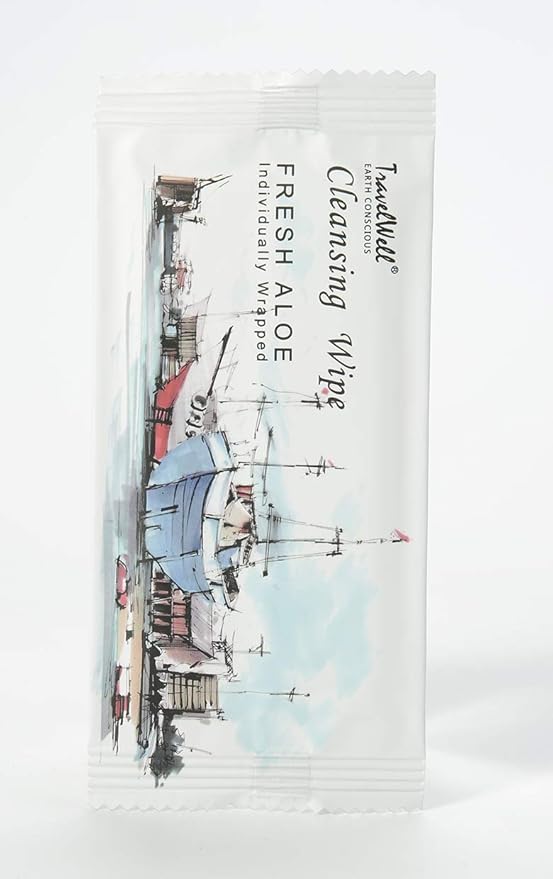 Travel Well Makeup Remover Wipes - 500 Count Pack, Individually Wrapped, Fresh Aloe - Makeup Wipes for Sensitive Skin & Travel Essentials