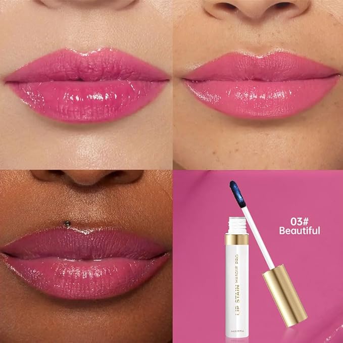 Lip Liner - Peel Off Lip Stain | Long Lasting Matte Lip Tattoo | Transfer Proof, Hydrating Formula with Hyaluronic Acid & Vitamin E | Vegan & Cruelty-Free | for All Skin Types(3#Rosy Red)