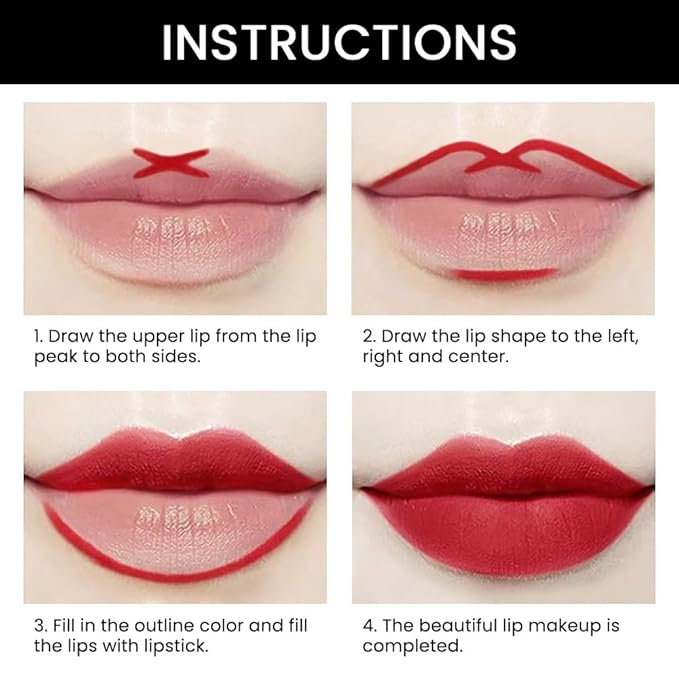 evpct 1Pcs Ruby Red Matte Lip Liner and Lipstick Combo Set Kit for Women, Magic Neutral Lipsticks 24 Hours Original Lipstick and Lips Liner Pencil Stain Gloss Makeup Long Lasting Waterproof, 25#