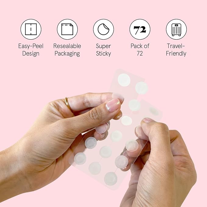 grace & stella Award Winning Pore Strip Pimple Patches for Face - Hydrocolloid Acne Patches for Shrinking Zits, Whiteheads - Spot Stickers - Dermatologist-Tested, Vegan (Invisible, 72 Count)