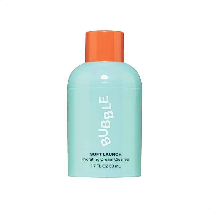 Bubble Skincare Soft Launch Cream Cleanser - Hydrating Facial Cleanser for Dry Skin - Foaming Face Wash Enriched with Avocado Oil to Soothe + Nourish Without Stripping Essential Moisture (50ml)