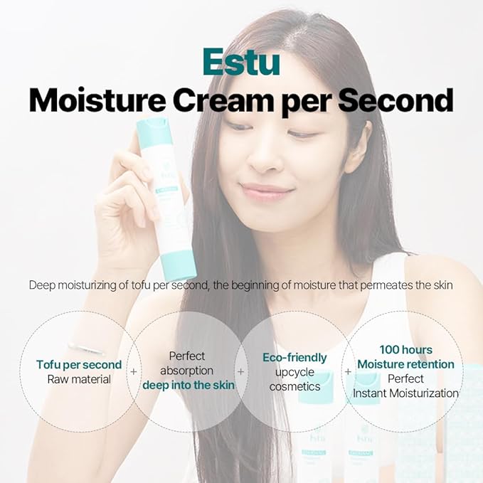 ESTU CHODANG Moisture Cream | Hydrated Glowing Skin | Soybean Ceramide | Botanical Extracts | 50g | Vegan Eco Friendly | Daily Skincare - 50g