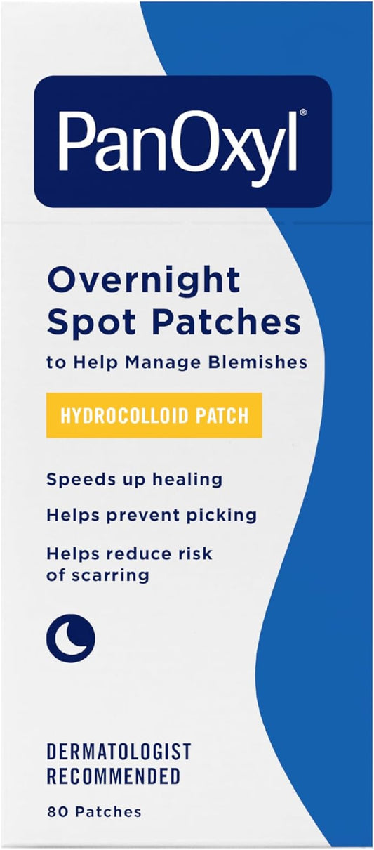 PanOxyl PM Overnight Spot Patches, Advanced Hydrocolloid Healing Technology, Fragrance Free, 80 Count