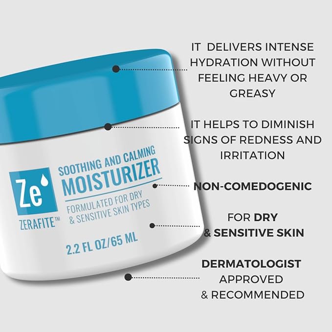 Soothing and Calming Face Moisturizer for Dry & Sensitive Skin Types (2.2 fl. oz./65 ML)