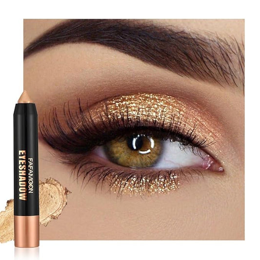 AMY'S DIARY Light Gold Shimmer Eyeshadow Stick, Cream Eye Shadow Pencil Waterproof, Eyeshadow Crayon Pen Eye Brightener Stick for Eyes Highlighter