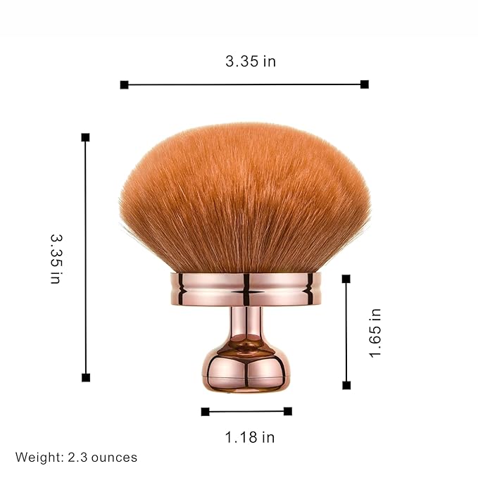 Extra Large Kabuki Brush Set for Body and Face, for blush, loose powder manicure multi-functional and tanning, Gift for women with Velvet Bag(RoseGold 2pcs)