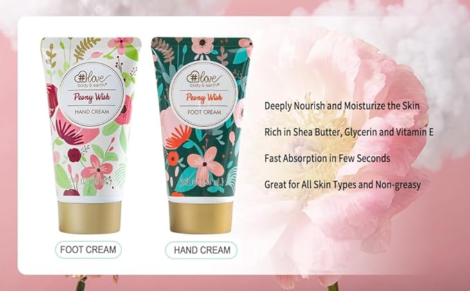 4PC Rose Water Lotion Gift Set: Hand & Foot Cream, Soap, Scented Candle - Body Care for All Skin Types Skin Care Gift Set for Women, Mothers Day Gifts for Mom Gifts, Birthday Gifts for Women