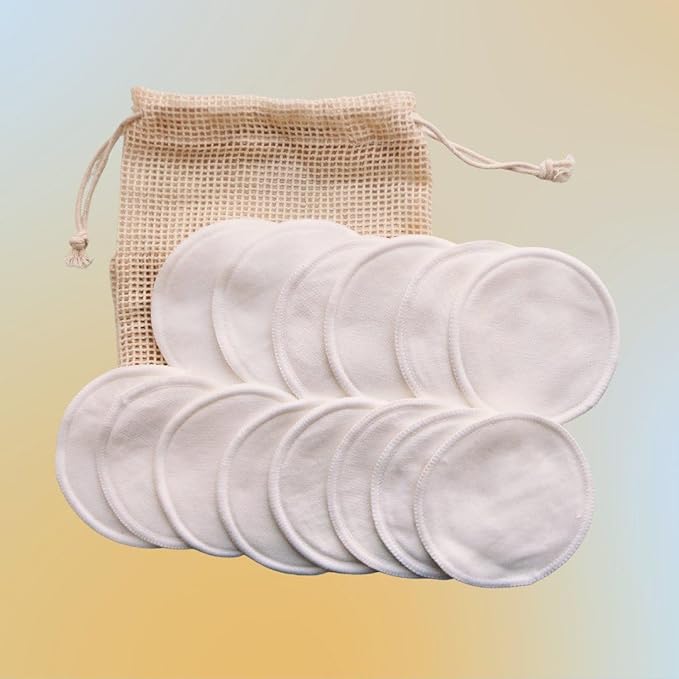 Soft Reusable Makeup Remover Pads Weekly Pack - 7 Pack Bamboo Cotton Rounds, Washable & Eco-Friendly, Zero Waste for All Skin Types