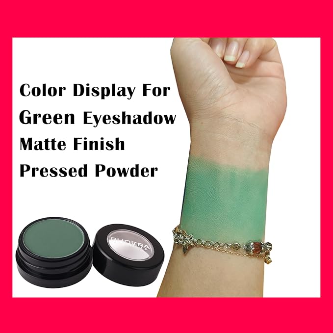 MEICOLY Single Green Eyeshadow Palette,Matte Green Eye Shadow for St Patricks Day Makeup,Pressed Powder Eyeshadow,Matte Shade Eyelid Color Eye Makeup,High Pigment,Long Wear