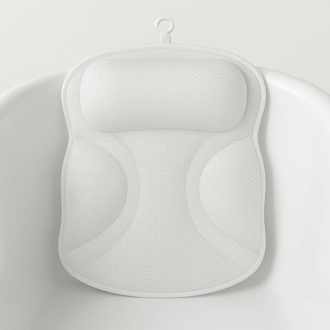 Bath Pillows for Tub, Upgraded 2025 Bathtub Pillow for Head, Neck & Back, Extra Thick Double-Ring Support, Quick-Dry Fabric, Non-Slip Spa Cushion, Ideal Gift