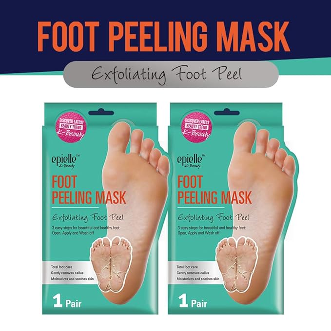 Epielle Foot Peel Mask | 2 Pairs | For Cracked Heels, Dead Skin & Calluses | Smooth & Repair Rough, Dry Skin | Beauty Gift, Spa Day, Gift Set | Korean Skincare