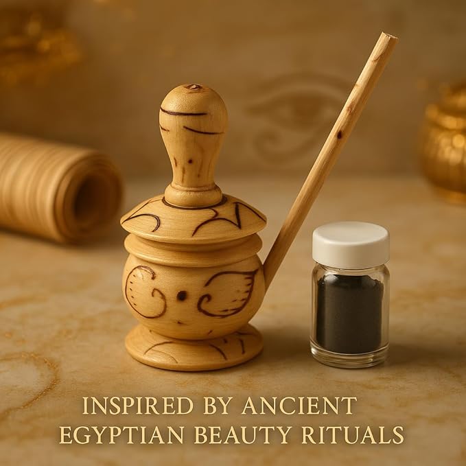 bohemian style Egyptian Eyeliner – Handmade Arabic & Moroccan Natural Eyeliner with Wooden Container