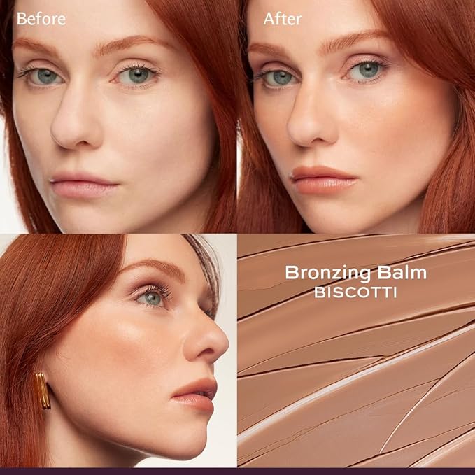 Subtl Beauty 3-in-1 Makeup Stack – Cream Bronzer, Powder Highlighter & Lip Glaze for On-the-Go Touch Ups – Lightweight, Travel-Friendly, Blendable Balm (Fair/Biscotti)