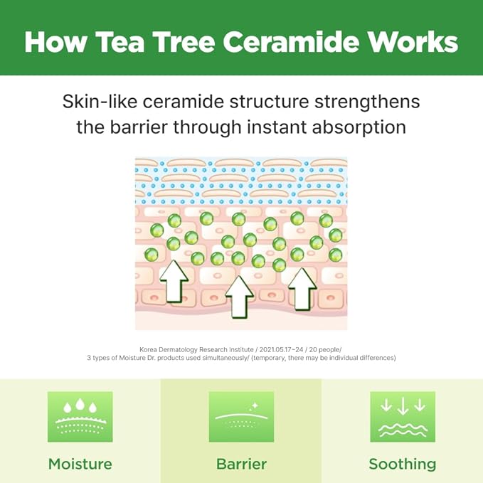 ISOI Moisture Dr. Mask Pack, Hydrating & Soothing Korean Sheet Mask for Face with Tea Tree, Ceramide & Hyaluronic Acid, Nourishing Skin Barrier Care, Korean Skin Care (10EA)