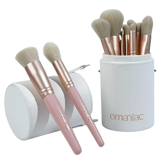 OMANIAC Makeup Brush Set 20Pcs with Storage Case.Used for Powder,Foundation,Highlight,Eye Shadow,Concealer,etc.Suitable for Makeup Beginners,Best Gift for Women/Girls（Pink）