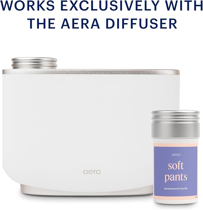 Aera Soft Pants - Essential Oil for Home – Warm and Cozy MoodBoost Fragrance - Notes of Sandalwood and Vanilla - Scent Refill - Works with The Aera Diffuser