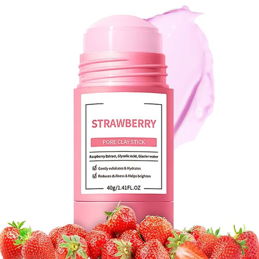Clay Mask For Face Skincare, Blackhead Remover Face Mask with Strawberry Extract, Deep Pore Cleansing, Moisturizing, Skincare Facial Mask for Refining Pores and Controlling Oil, 40g/1.35oz