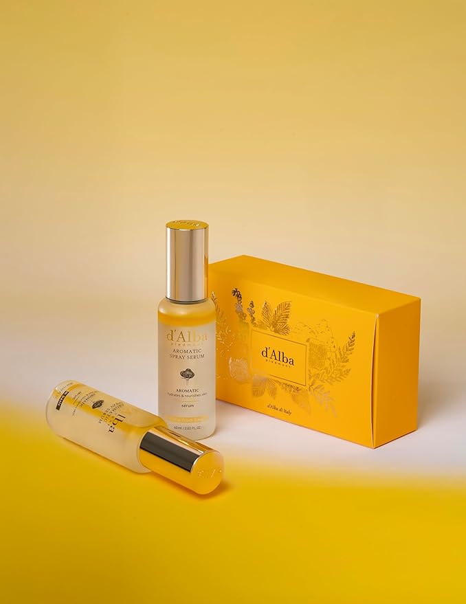 d'alba Piedmont White Truffle Vegan Gift Set, 2 bottles First Aromatic Spray Serum, Deep Hydration & Antioxidant Care, Vegan Facial Mist