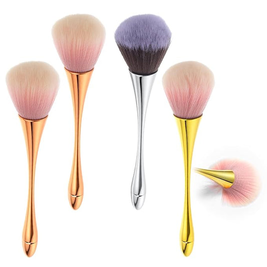 4 Pcs Super Large Mineral Powder Brush Soft Bronzer Makeup Brushes Large Fluffy Powder Brush Professional Foundation Brushes for Daily Coverage Loose Blending Buffing Clean Up Nail