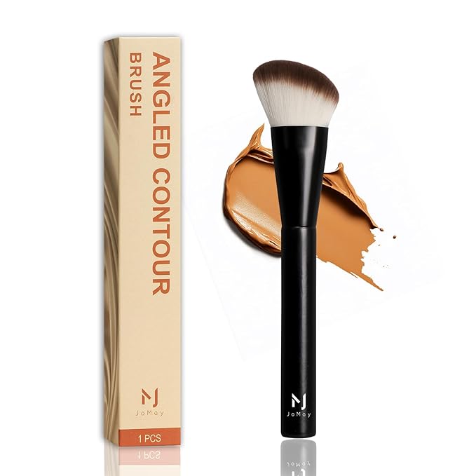 Professional Foundation Brush for Liquid Makeup - 0.06mm Ultra-Fine Bristles | Contour brush Liquid Cream Blending Angled Shape | No Shedding & Easy Clean | Kabuki Makeup Brushes