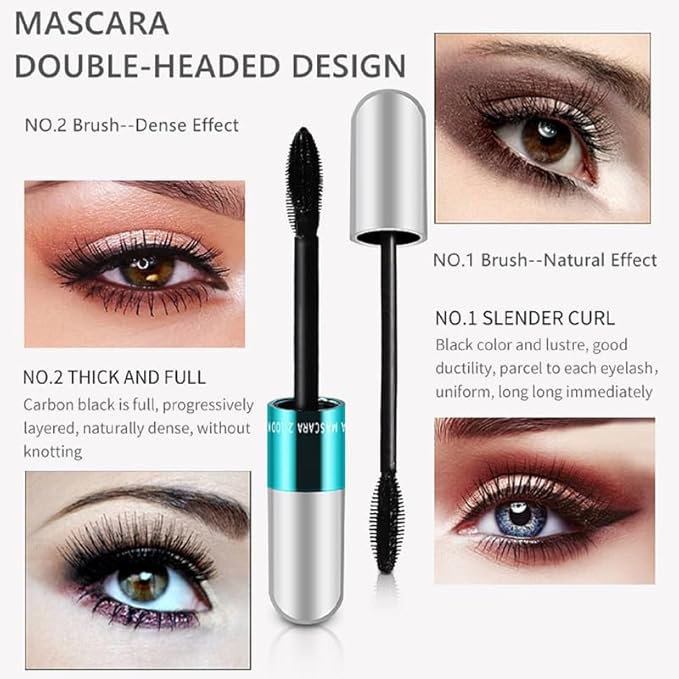 4d silk fiber mascara black volume and length，mascara 5x longer thickening and no clumping，long lash and waterproof