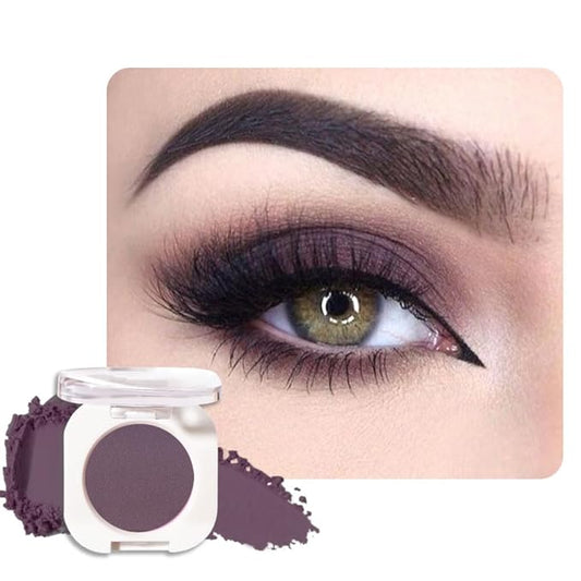 Eggplant Matte Single Eyeshadow, Lightweight Blendable Mini Eye Shadow for Older Women, Monochrome Eyeshadow Palette Makeup Pigmented Waterproof, Vegan & Cruelty-Free, 15