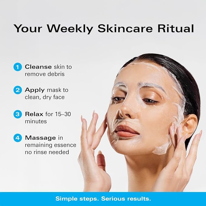 Korean Sheet Mask – Anti Aging Face Mask with NR, Antioxidants & Hydrating Serum – Moisturizing Face Masks Skincare Korean for Glass Skin, Radiance & Sun-Damaged Skin - 5 Mask Count