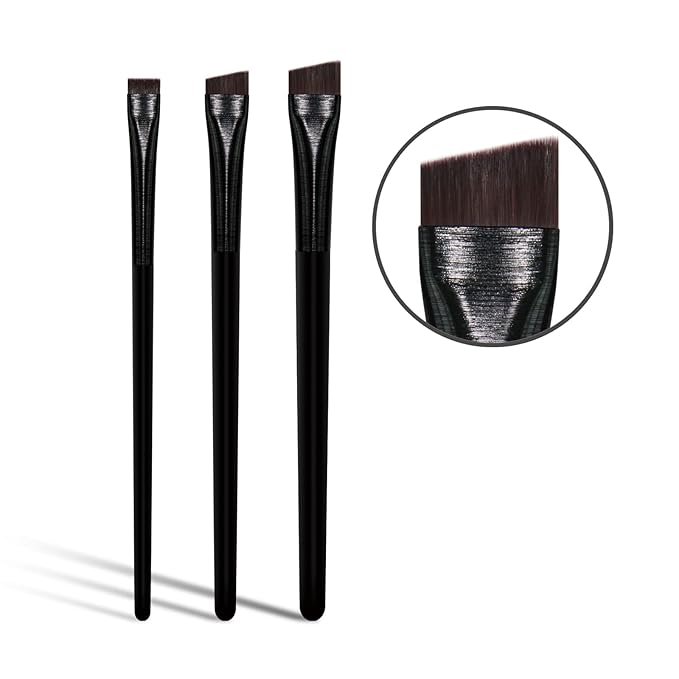 Eyeliner Brush Brow Tint Brushes Eyebrow Brushes Set Fine Angled Point Angled Slanted Tinting Ultra Thin Flat Makeup Premium Eyebrow Precision Gel Professional Soft Synthetic Hairs