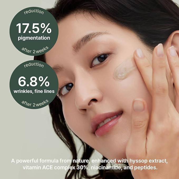 Glow Hyssop Overnight Face Mask Serum - hydrating & Anti-Aging Serum for younger looking Korean Glass Skin, 30% Vitamin A, C, E, 10% Niacinamide, Peptide